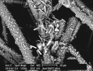 Nano-catalysts embedded in ceramic-coated fibers also destroy dioxins.
